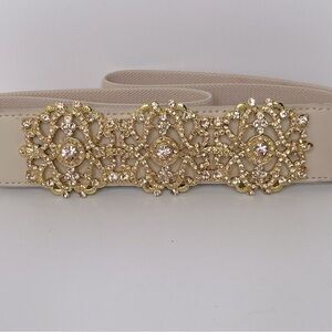 BCBGMAXAZRIA belt Gold Rhinestone Embellished Belt Womens wedding statement